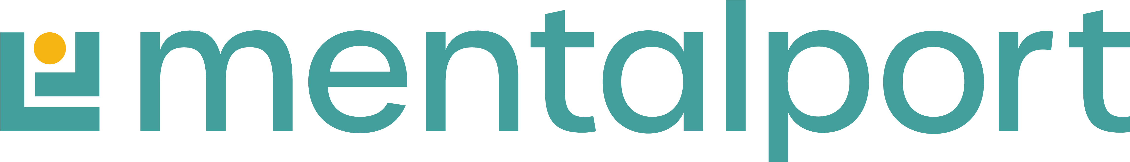 mentalport logo mit Petrol-farbenem Schriftzug.